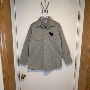 Vintage Carhartt Rugged Outdoor Wear Western Pearl Snap Shirt Mens XL Tan Khaki